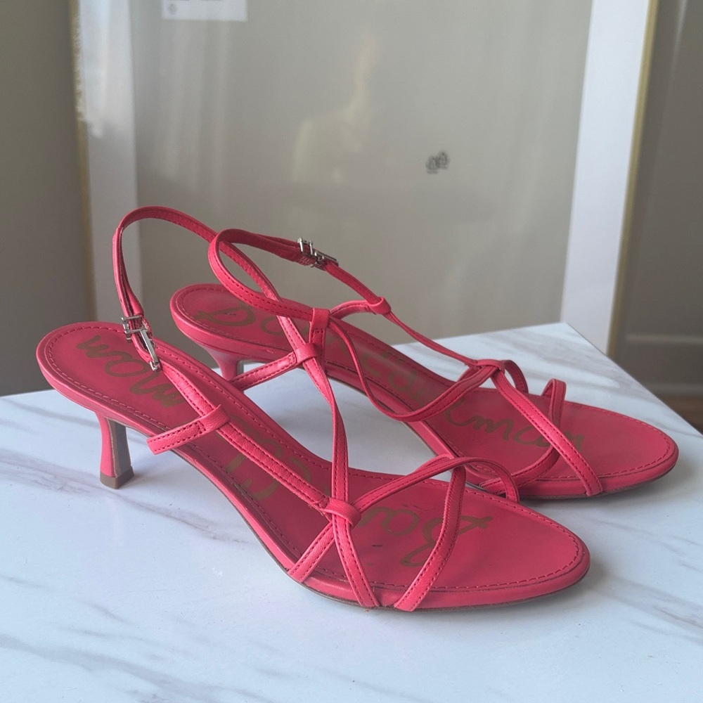 Sam Edelman Judy Strappy Sling-back Leather Kitten Heel